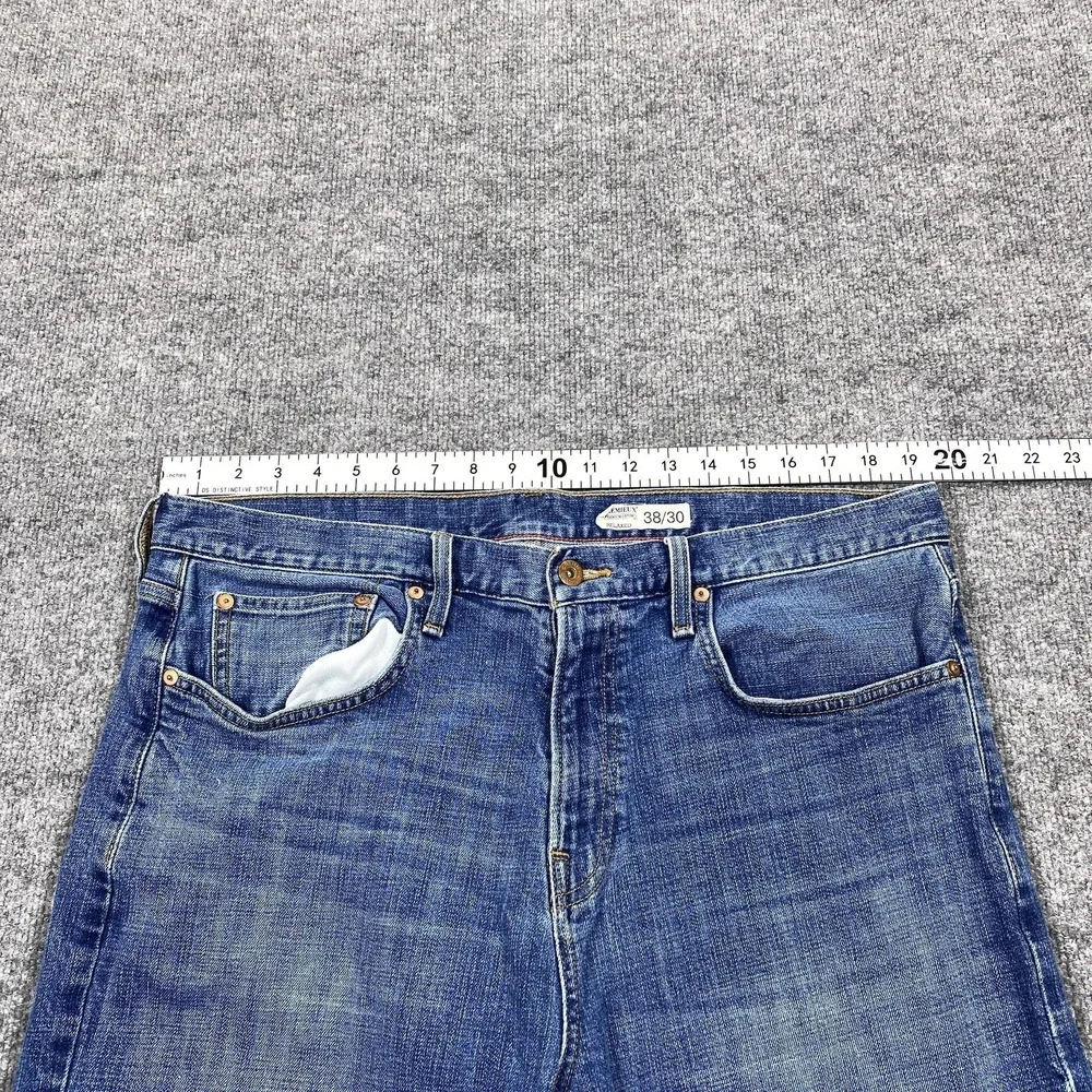 LEMIEUX Jeans Mens 38x27 Blue Relaxed Straight Light Wash Denim Stretch